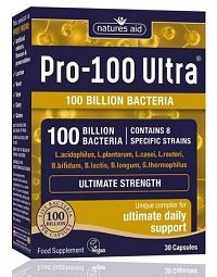 Natures Aid PRO-100 MAX -100 milárd baktérii 8 probiotických kmeňov 30 cps.