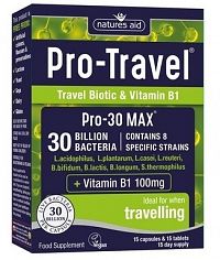 Natures Aid PRO-TRAVEL (15 dňové cestovné balenie) 30 milárd bakterií 8 probiotických 15cps 15tbl.