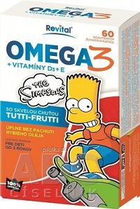Revital OMEGA 3 + VITAMÍNY D3 + E The Simpsons žuvacie kapsuly 1x60 ks