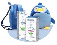 SAFORELLE Bébé balíček pre deti krémové mlieko 125 ml + jemný čistiaci gél 125 ml + detský ruksačik