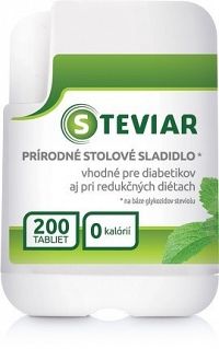 STEVIAR stolové sladidlo tabletové sladidlo na báze glykozidov steviolu 1x200 ks