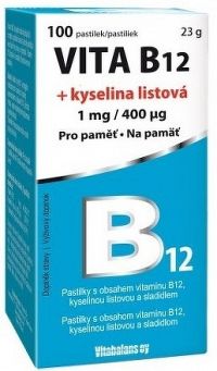 Vitabalans VITA B12 + kyselina listová pastilky 1x100 ks