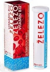 ŽELEZO + Vitamín B12 - RosenPharma tbl eff 1x20 ks