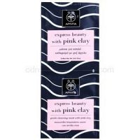Apivita Express Beauty Pink Clay jemná čistiaca pleťová maska  2 x 8 ml