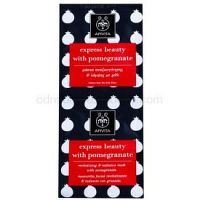 Apivita Express Beauty Pomegranate revitalizačná a rozjasňujúca pleťová maska  2 x 8 ml