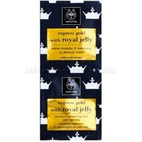 Apivita Express Gold Royal Jelly spevňujúca a regeneračná pleťová maska  2 x 8 ml