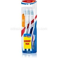 Aquafresh Flex zubné kefky medium light green, light purle, dark blue 3 ks