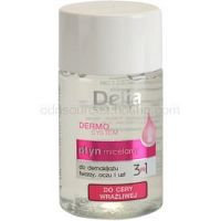 Delia Cosmetics Dermo System micelárna čistiaca voda na očné okolie a pery 3v1  50 ml