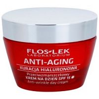 FlosLek Laboratorium Anti-Aging Hyaluronic Therapy denný hydratačný krém proti starnutiu pleti SPF 15  50 ml