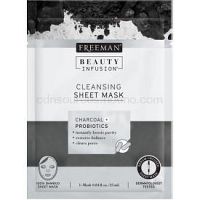 Freeman Beauty Infusion Charcoal + Probiotics čistiaca látková maska s aktívnym uhlím pre všetky typy pleti  25 ml