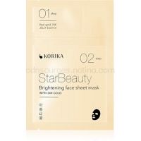 KORIKA StarBeauty rozjasňujúca plátienková maska s 24karátovým zlatom 3 g + 25 g