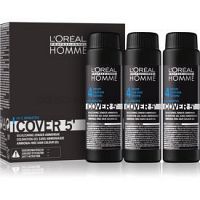 L’Oréal Professionnel Homme Cover 5' tónovacia farba na vlasy 3 ks odtieň 4 Medium Brown  3x50 ml