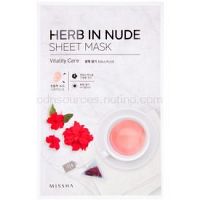 Missha Herb in Nude plátenná maska pre rozjasnenie a vitalitu pleti  23 g