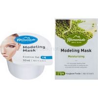 Missha Homemade Mungbean Powder modelačná pleťová maska s hydratačným účinkom 5 g + 50 ml