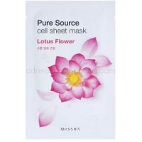 Missha Pure Source plátenná maska s hydratačným a upokojujúcim účinkom Lotus Flower 21 g