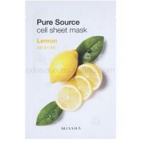 Missha Pure Source plátenná maska s osviežujúcim účinkom Lemon 21 g