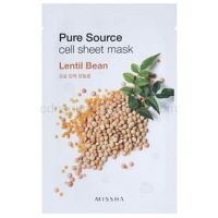 Missha Pure Source plátenná maska so zjemňujúcim a osviežujúcim účinkom Lentil Bean 21 g