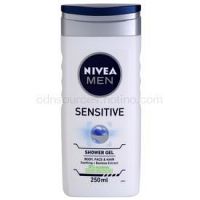 Nivea Men Sensitive sprchový gél na tvár, telo a vlasy  250 ml