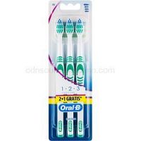 Oral B 1-2-3 Classic Care zubné kefky medium 3 ks Green & Green & Green  