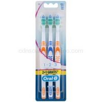 Oral B 1-2-3 Classic Care zubné kefky medium 3 ks Orange & Blue & Orange  