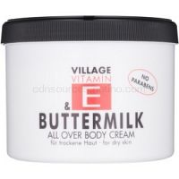 Village Vitamin E Buttermilk telový krém bez parabénov  500 ml