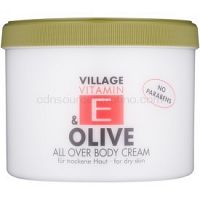Village Vitamin E Olive telový krém bez parabénov  500 ml