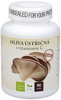 Natural Medicaments Hliva ustricová Premium s vitamínom C 90 cmúľacích tbl.