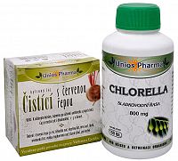 Unios Pharma Chlorella 150 tbl. Čistící čaj s červenou řepou 10 sáčků 800 mg