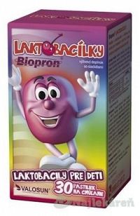 Valosun Biopron Laktobacílky pre deti s višňovou príchuťou 30 tbl.