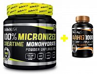 Akcia: 100% Creatine Monohydrate + A-AKG 1000 - Biotech USA 500 g + 100 tbl. 