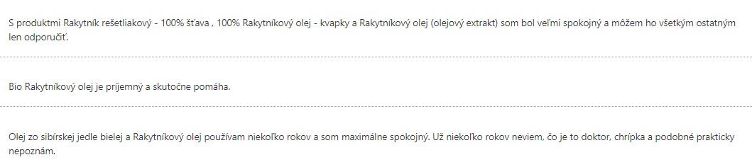 Recenzie na rakytníkový olej